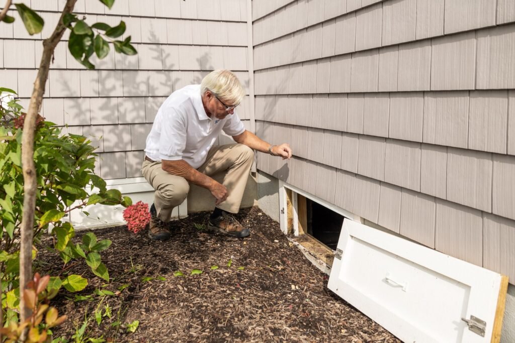 Inspecting a home as part of a wildfire risk assessment